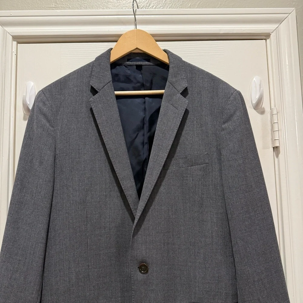 J. CREW Ludlow Gray Tollegno 1900 Wool 2-Button Blazer Suit Jacket Sz 40R Preppy
